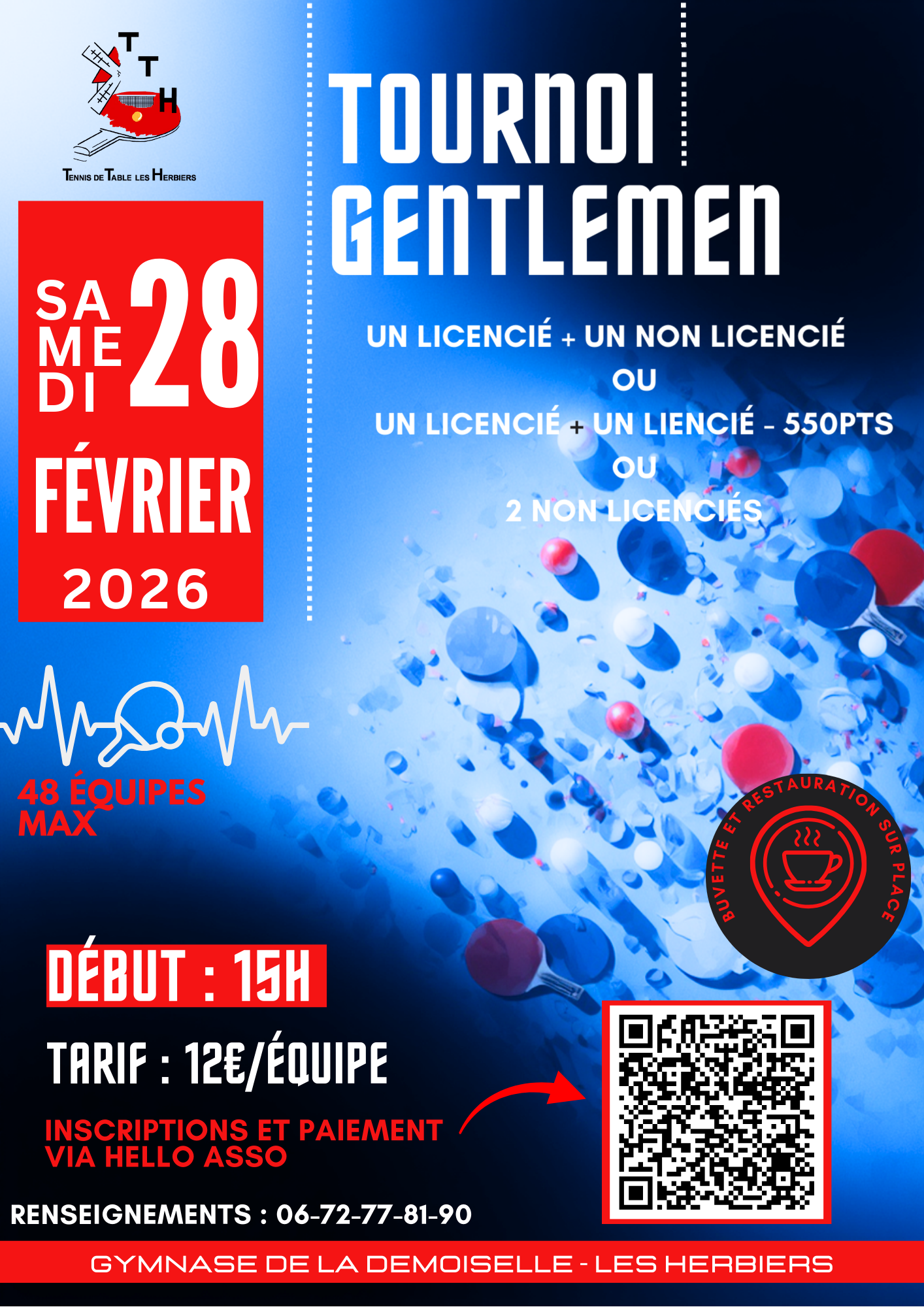 Tournoi Gentlemen - Tennis de table Les Herbiers